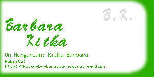 barbara kitka business card